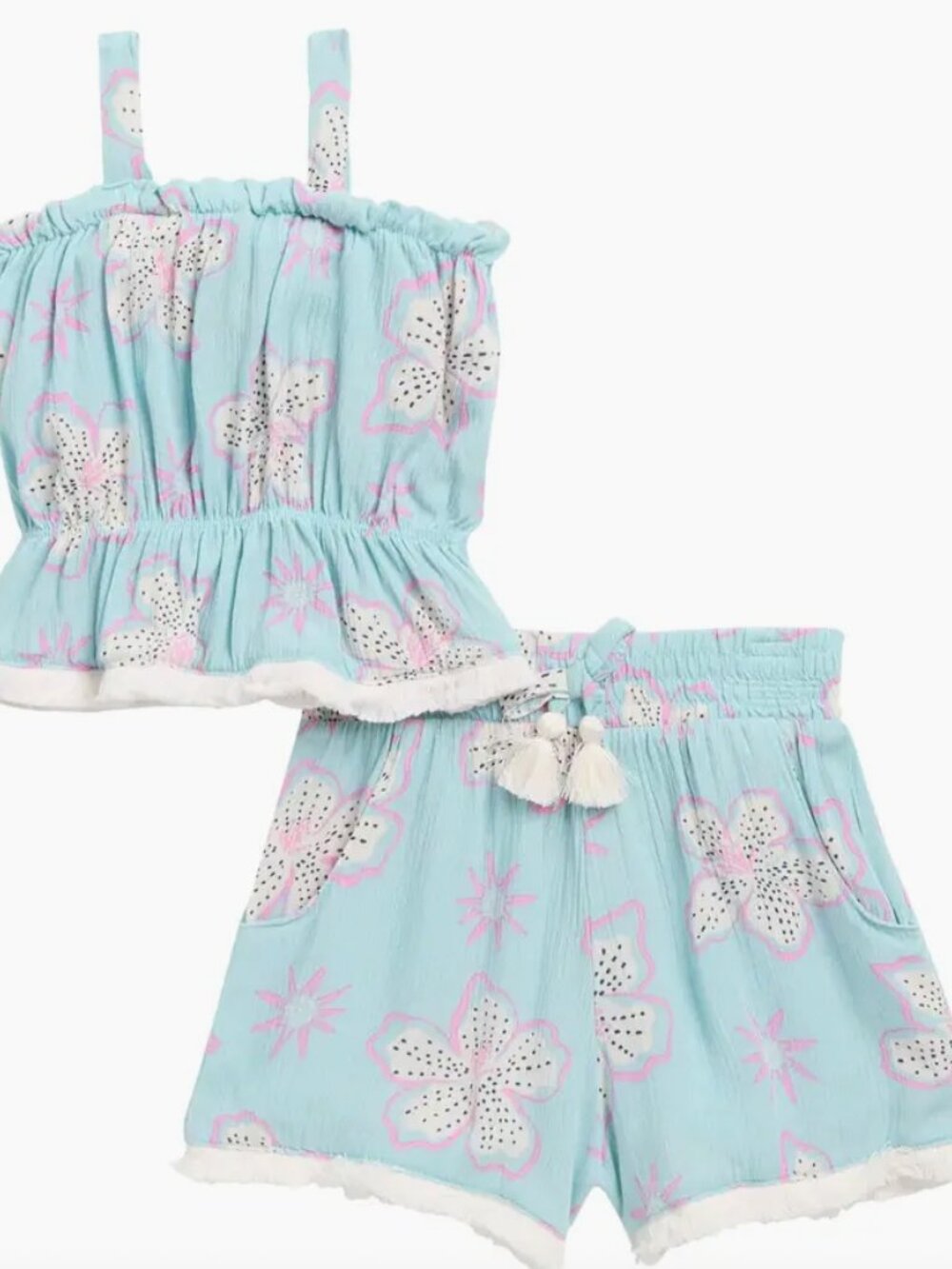 NWT Volcom Floral Tank & Shorts Set Baby Girl 18M Blue